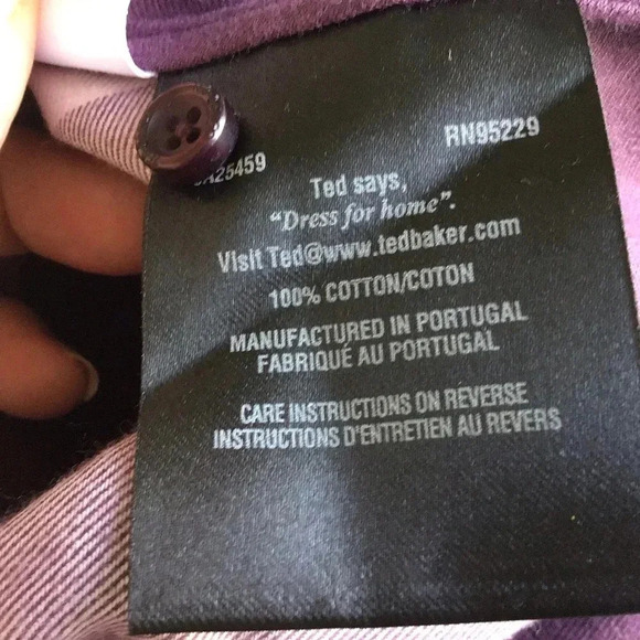 Ted Baker plaid flannel button  tunic  French cuffs Size 2 Fits 4-6 - Picture 5 of 9